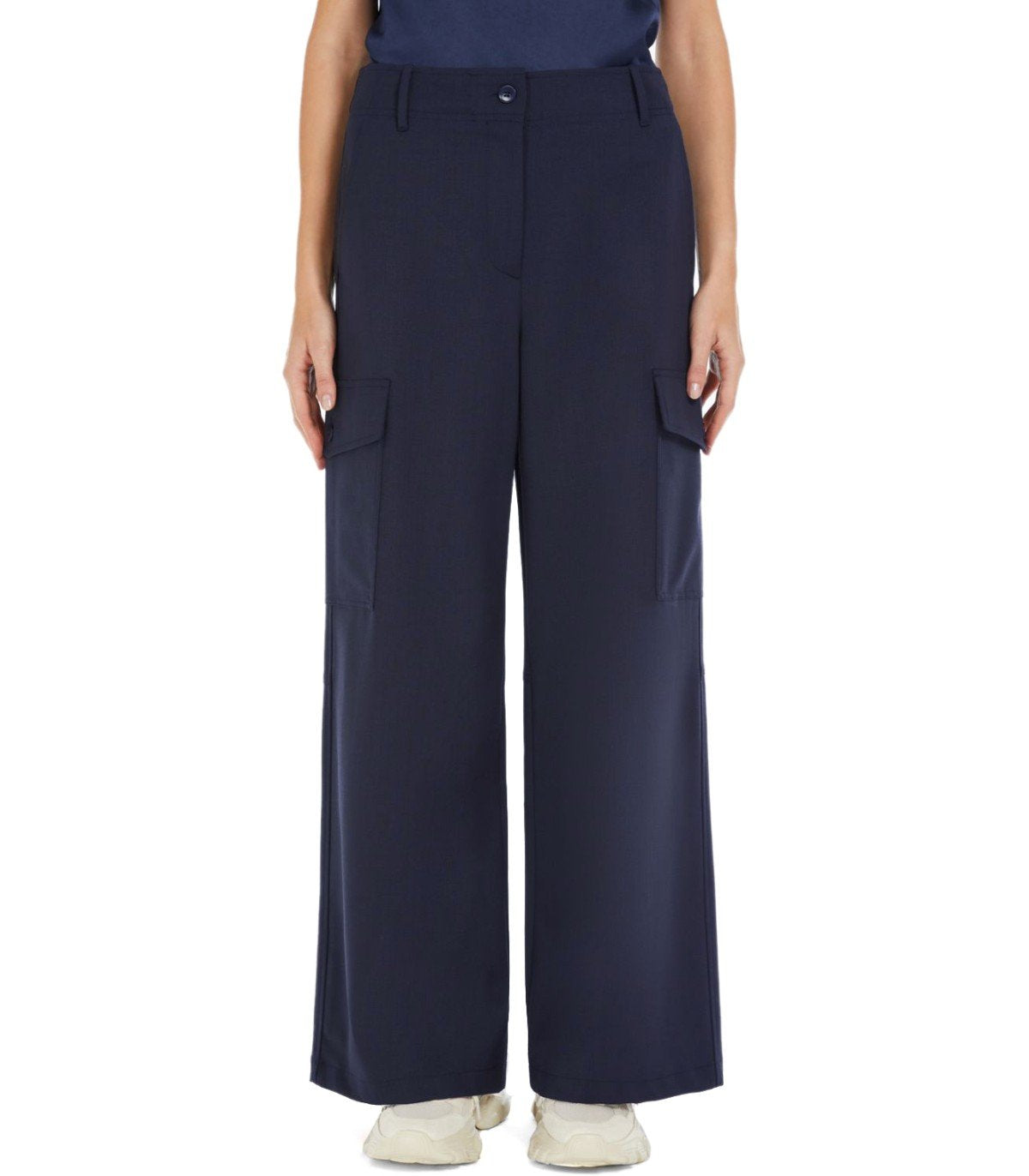MAX MARA WEEKEND HIDALGO BLUE CARGO PANTS
