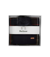 BARBOUR DOVER/HAILES TARTAN BLUE BEANIE+SCARF SET