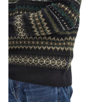 BARBOUR CASE FAIRISLE SCHWARZ GRÜN RUNDHALSPULLOVER