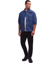 BARBOUR INTERNATIONAL WORKERS CASUAL KOBALTBLAUE JACKE