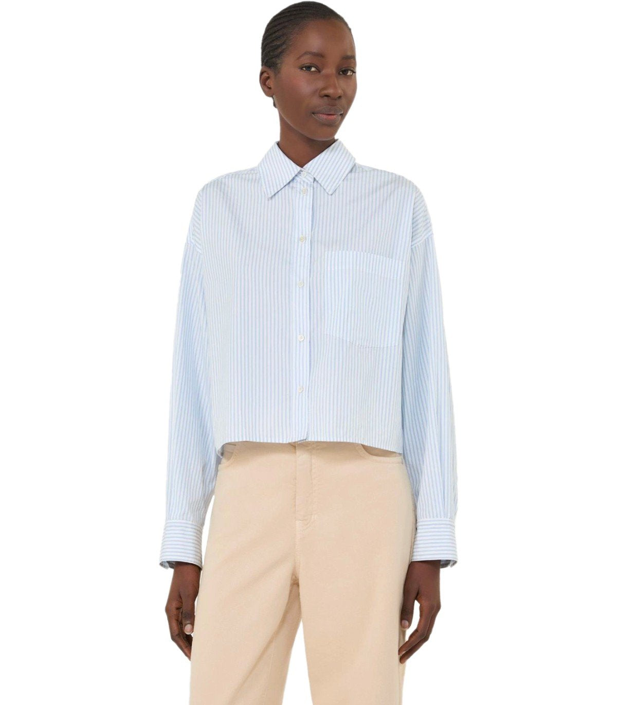 MAX MARA WEEKEND EDEN HELLBLAUES GESTREIFTES HEMD