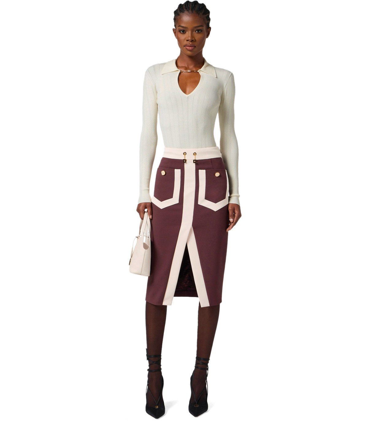 ELISABETTA FRANCHI MILK POLO PULLOVER