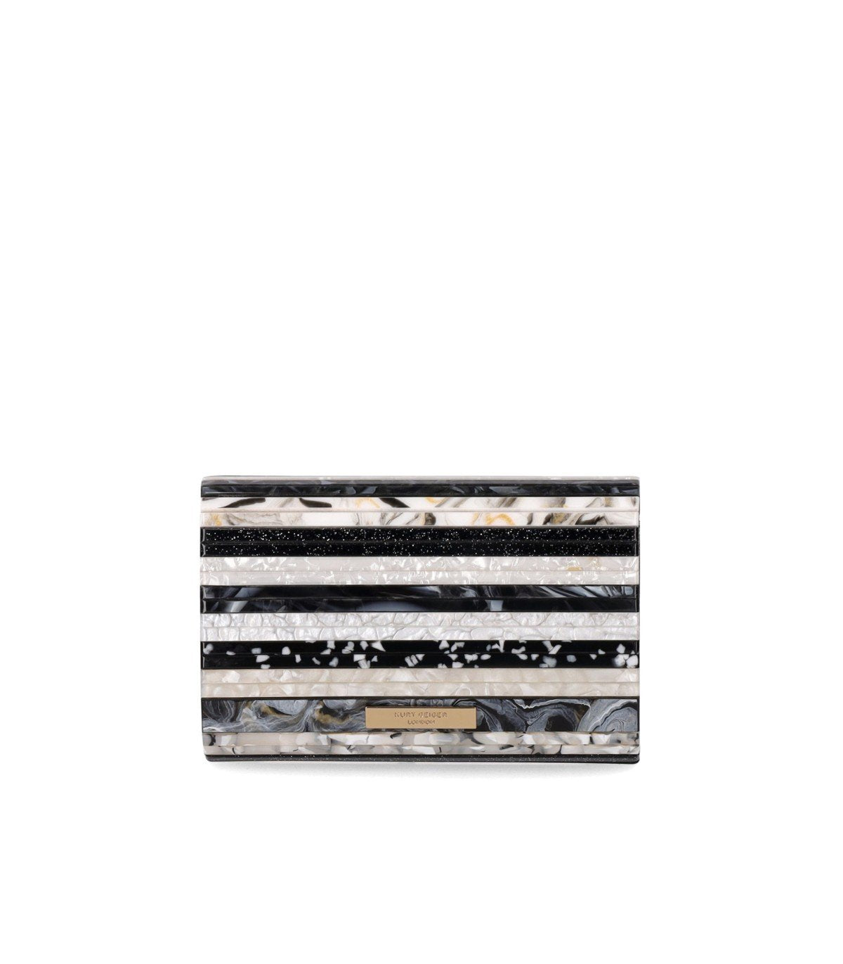 KURT GEIGER PARTY EAGLE BLACK WHITE CLUTCH BAG
