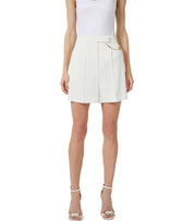 ELISABETTA FRANCHI IVORY SHORTS WITH CHAIN