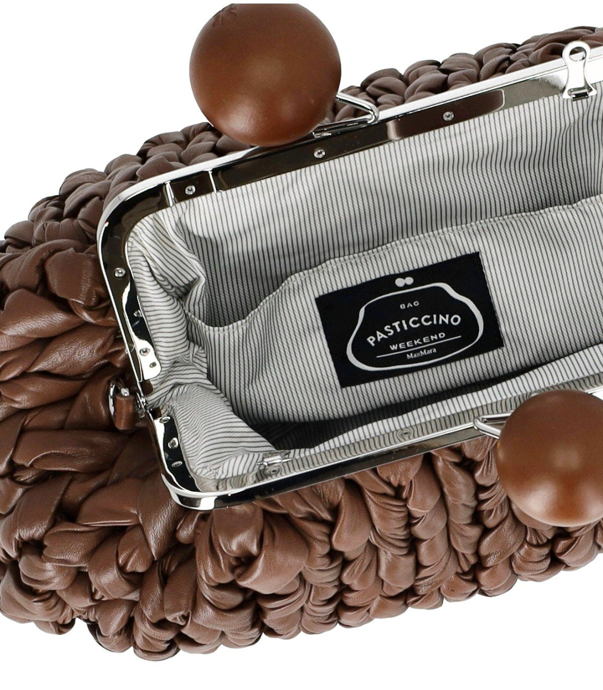MAX MARA WEEKEND PASTICCINO ALIBERO MEDIUM BROWN CLUTCH
