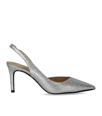 MICHAEL KORS ALINA FLEX SILVER SLINGBACK PUMPS - 38