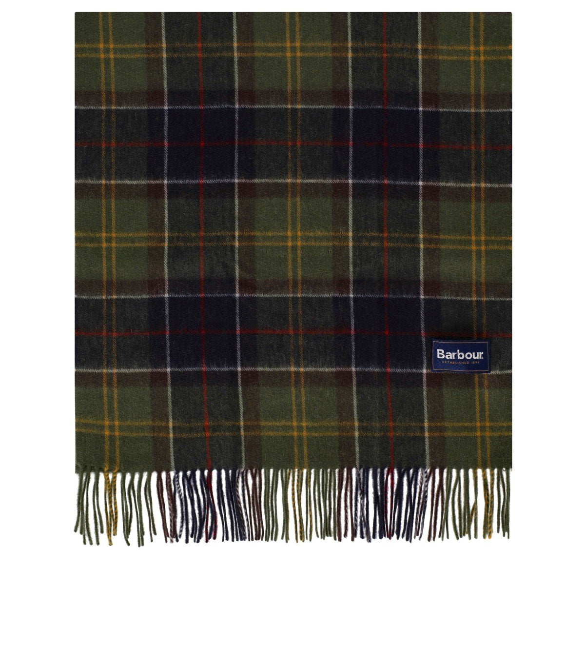 BARBOUR BRADEN TARTAN GREEN BLUE SCARF