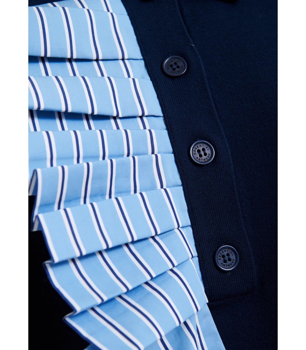 ESSENTIEL ANTWERP JUMBLE NAVY BLUE POLO SHIRT