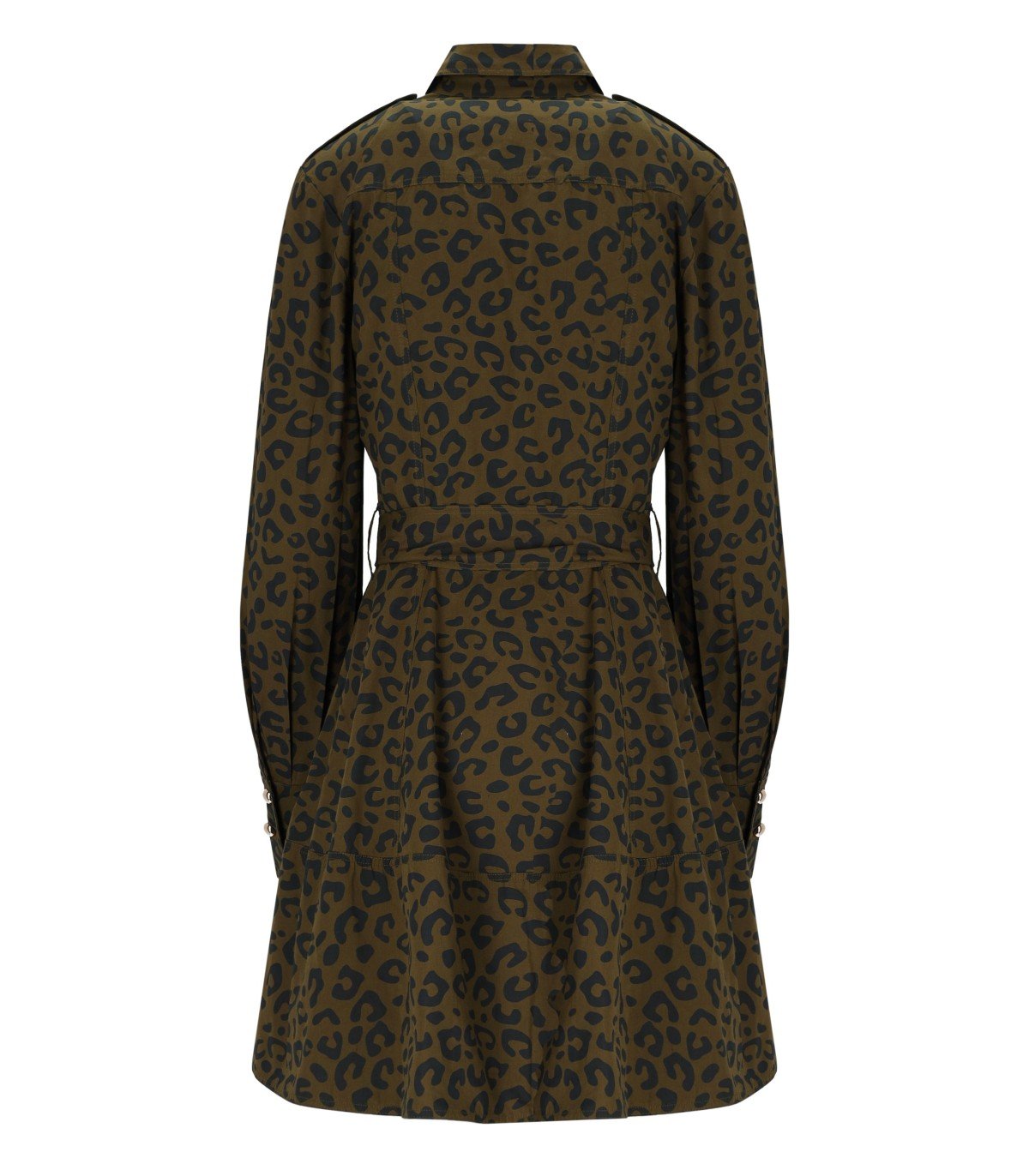 ESSENTIEL ANTWERP SCHWARZ KAKI ANIMAL-PRINT KETO KLEID