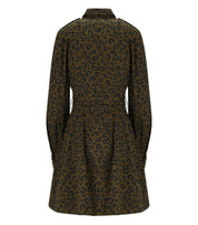ESSENTIEL ANTWERP SCHWARZ KAKI ANIMAL-PRINT KETO KLEID