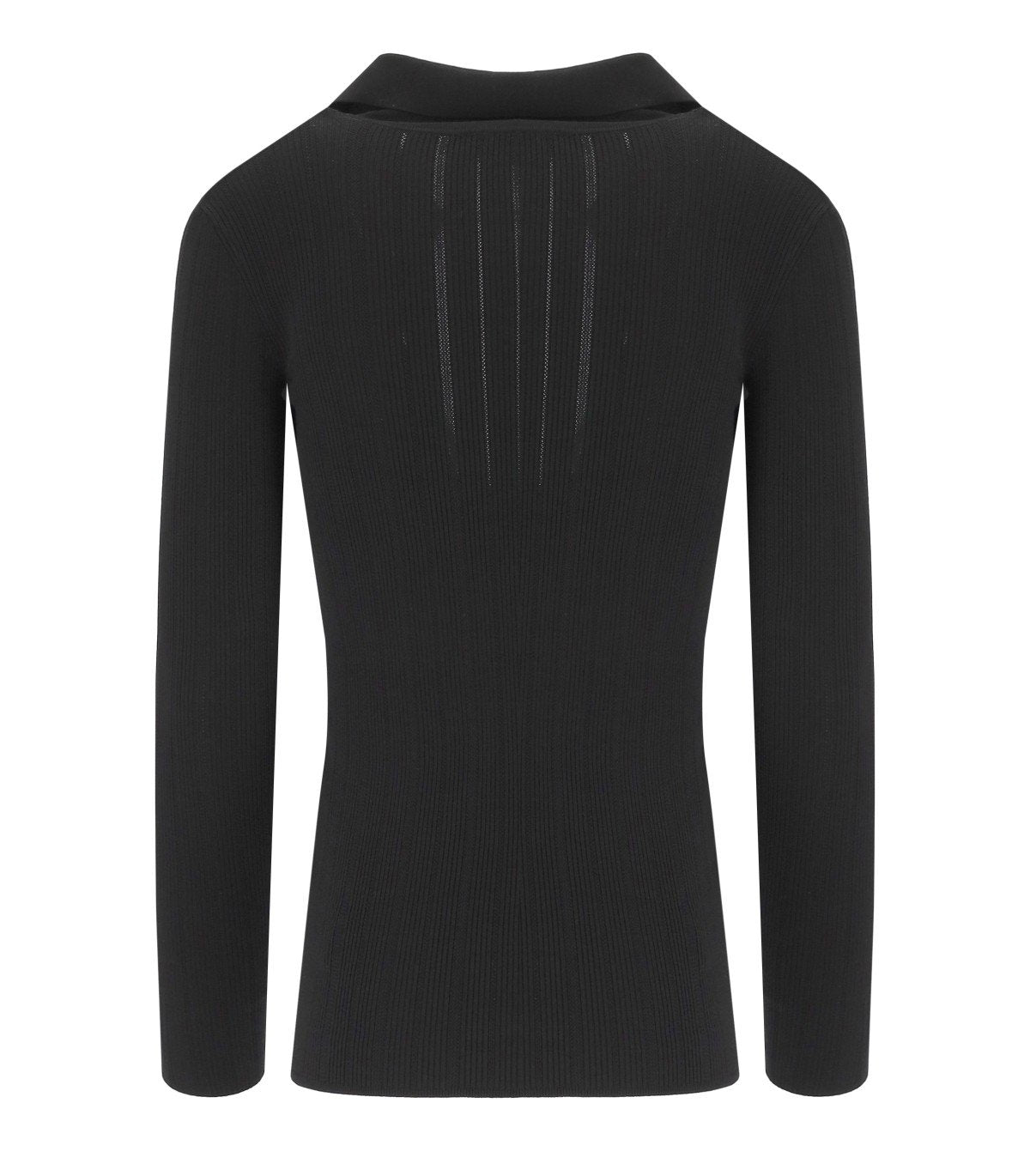 ELISABETTA FRANCHI BLACK POLO SWEATER