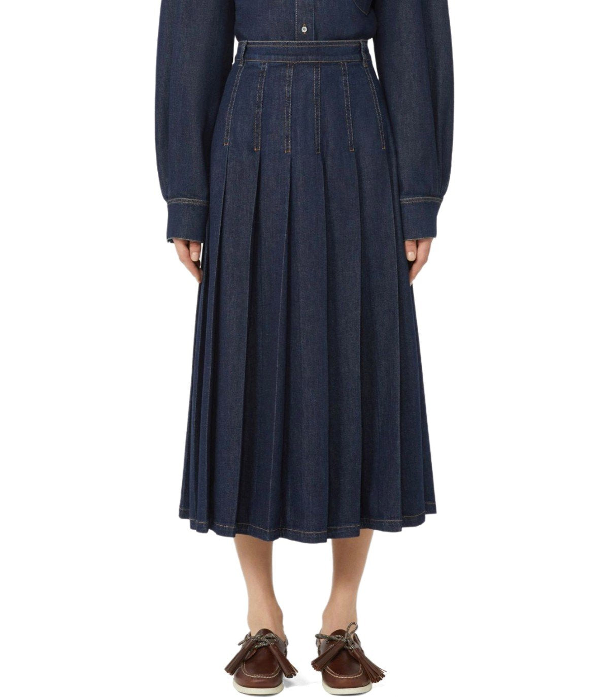 JUPE OVALE DENIM BLEUE MAX MARA WEEKEND