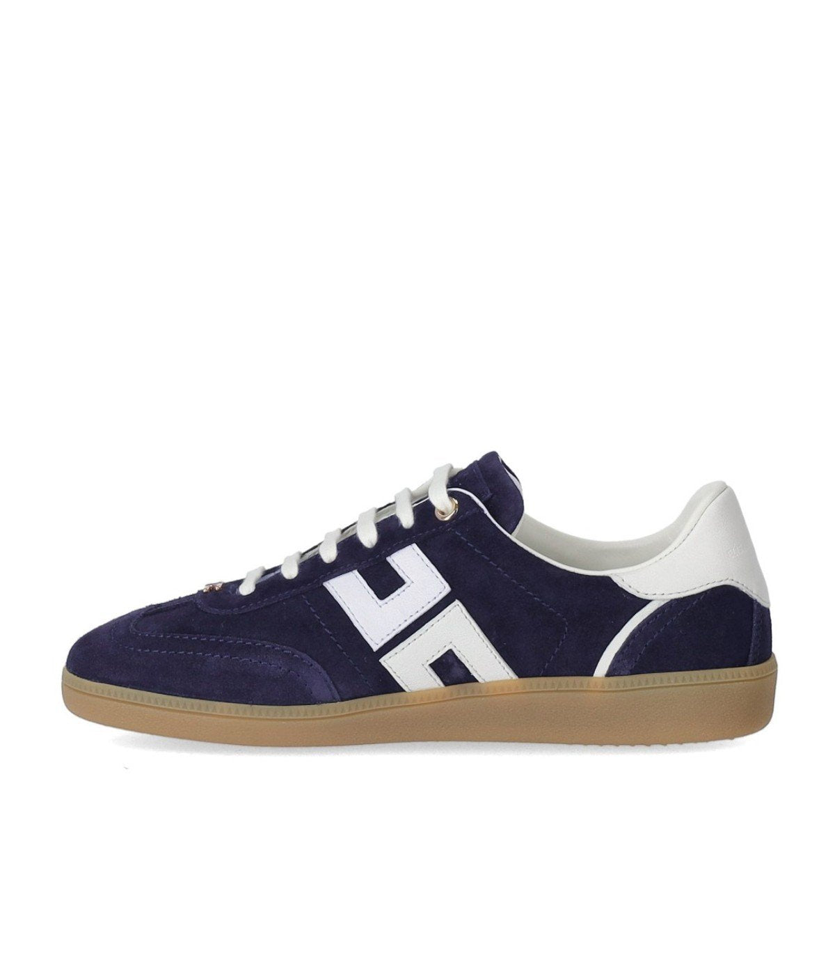 ELISABETTA FRANCHI OLTREMARE AVORIO SNEAKER WITH LOGO