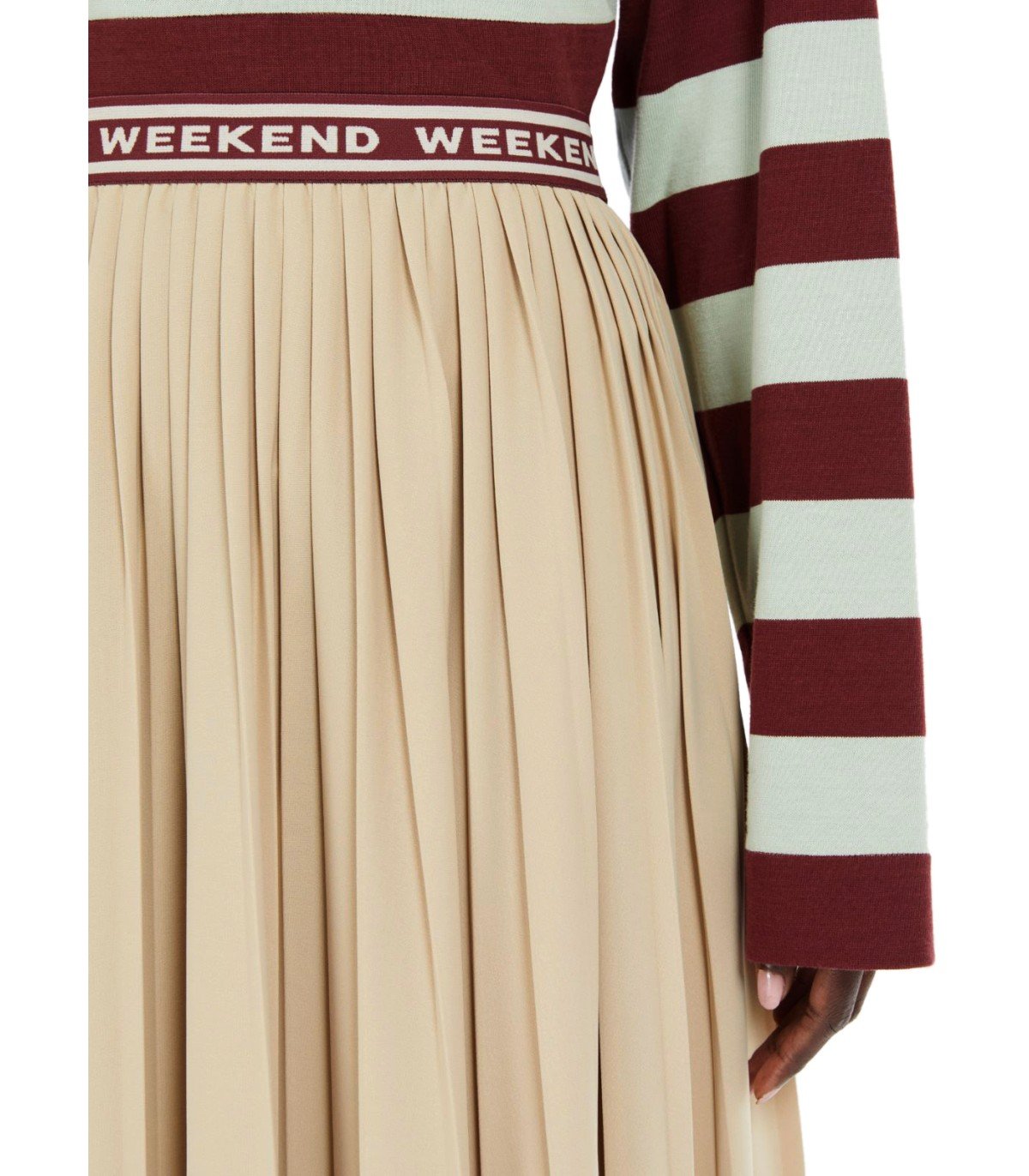 MAX MARA WEEKEND BLEU SABBIA PLEATED SKIRT