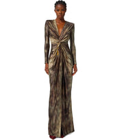 ELISABETTA FRANCHI RED CARPET LIZARD DRESS