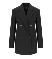 MAX MARA WEEKEND VELOCE BLACK DOUBLE-BREASTED BLAZER - 40