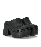 CROCS SIREN BLACK HEELED CLOG