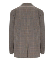 K.K. BEIGE CHECK SINGLE-BREASTED BLAZER