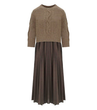 BEIGE CALCO KNIT DRESS MAX MARA WEEKEND - XS