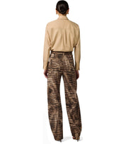 ELISABETTA FRANCHI CAMEL SHIRT WITH TIE