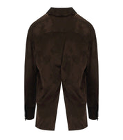 CAMISA DE SATÉN MARRON GANNI