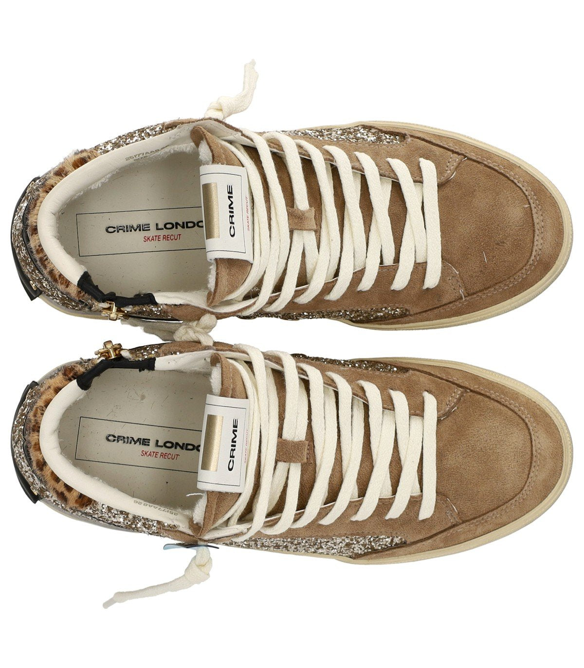 CRIME LONDON SK8 RECUT HIGH BEIGE SNEAKER
