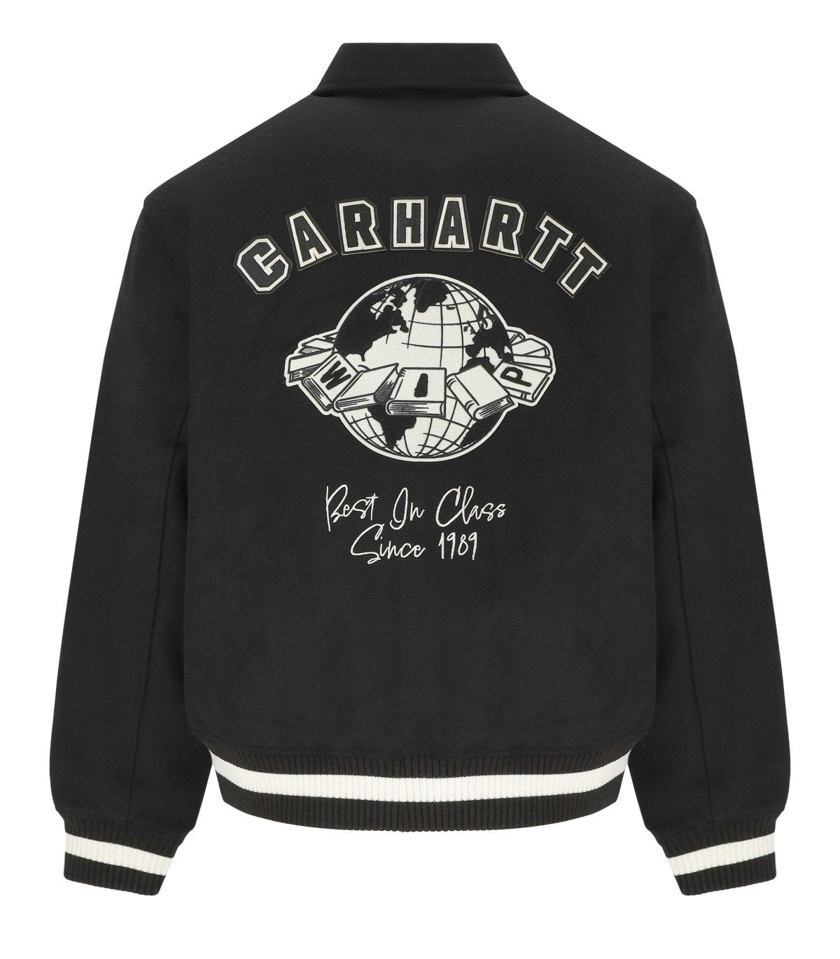 CARHARTT WIP WORLD CLASS BLACK VARSITY JACKET