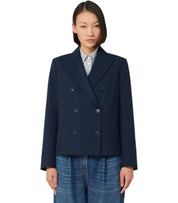 MAX MARA WEEKEND TAPPETO BLUE DOUBLE-BREASTED BLAZER