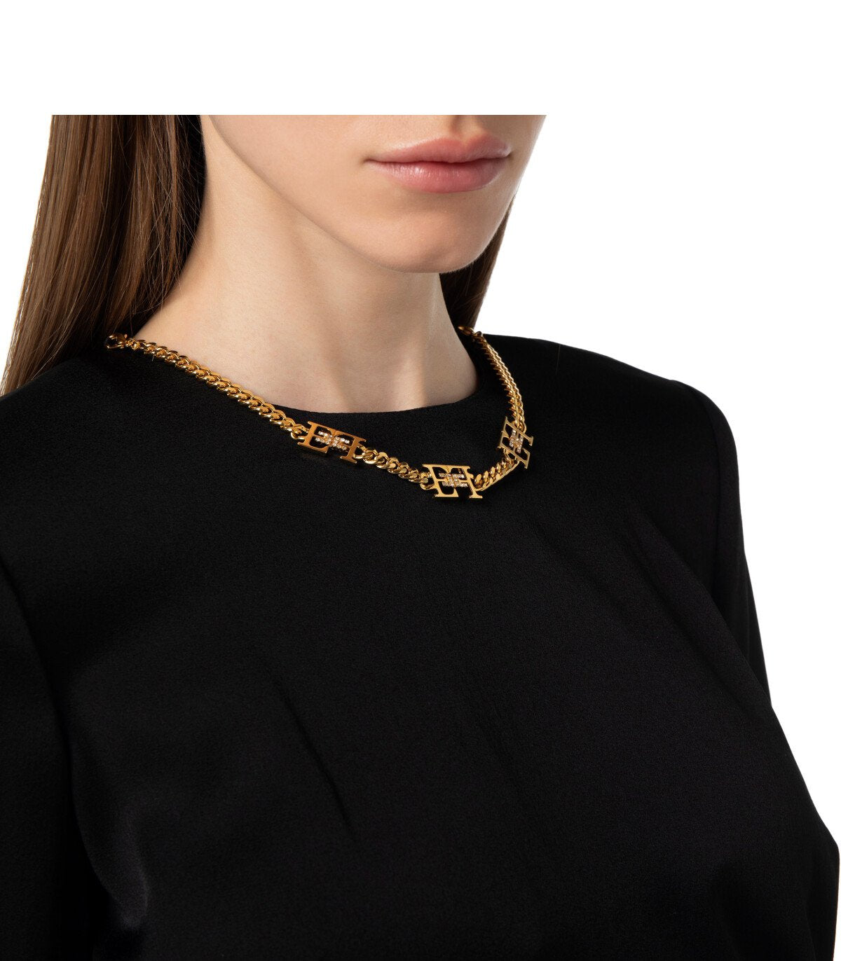 ABITO ASIMMETRICO CON COLLANA NERO ELISABETTA FRANCHI
