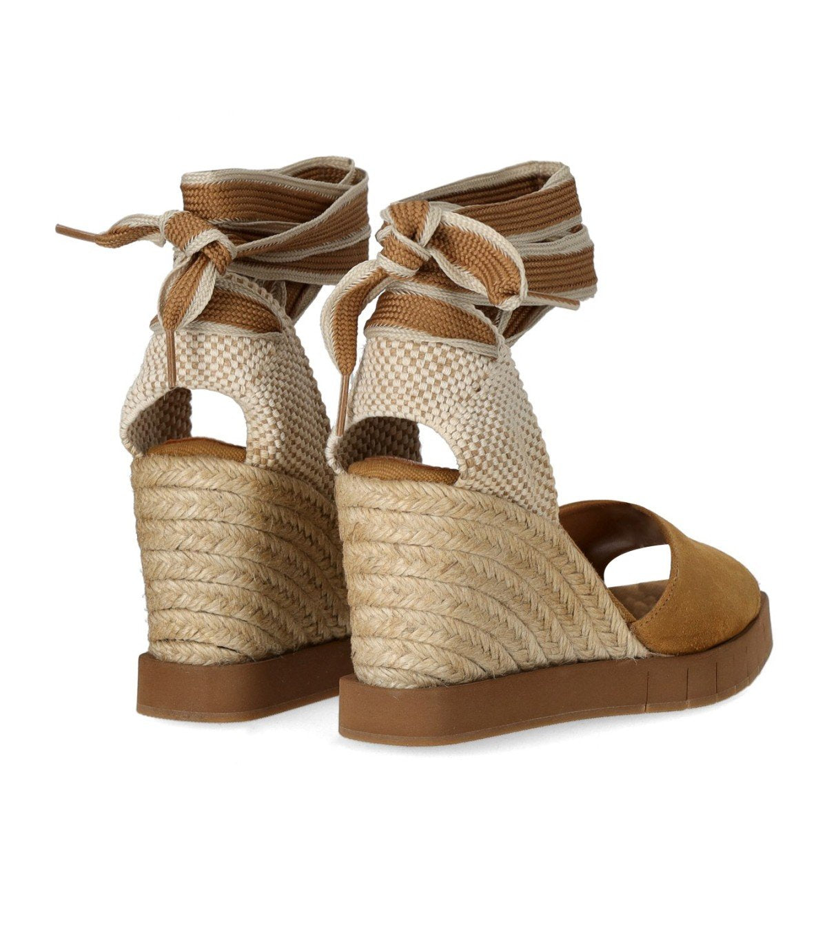 SANDALE ESPADRILLE À SEMELLE COMPENSÉE HEDERA CARAMEL PALOMITAS