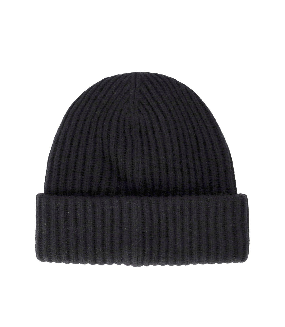 GANNI BLACK OVERSIZE RIBBED BEANIE