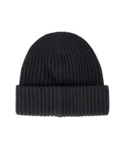 GANNI BLACK OVERSIZE RIBBED BEANIE
