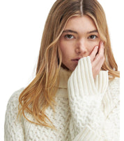 BARBOUR MALTON ECRU TURLENECK SWEATER