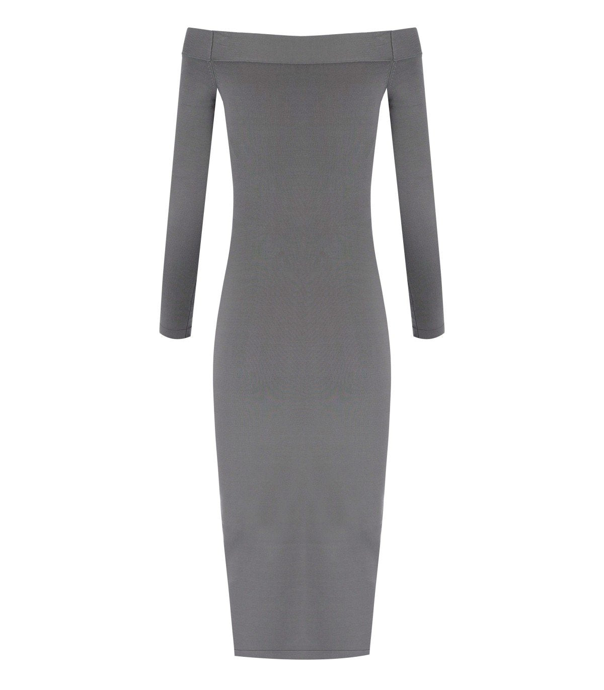 ELISABETTA FRANCHI STEEL KNITTED MIDI DRESS