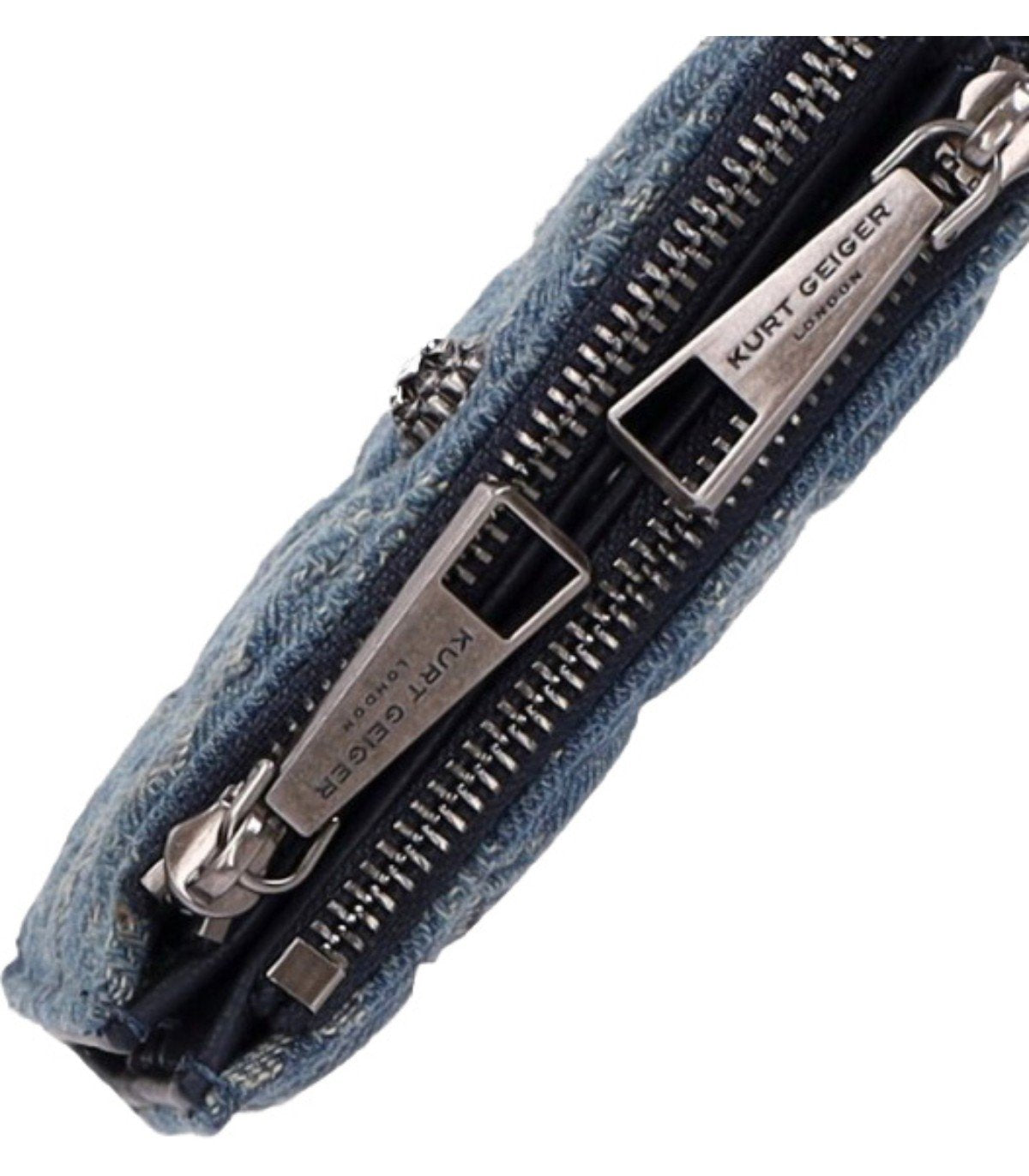KURT GEIGER KENSINGTON DENIM SMALL BLAUW WALLET