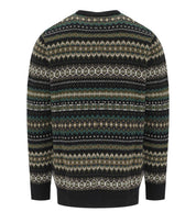 BARBOUR CASE FAIRISLE SCHWARZ GRÜN RUNDHALSPULLOVER