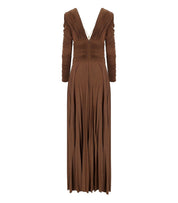 ELISABETTA FRANCHI RED CARPET BROWN SUGAR DRESS