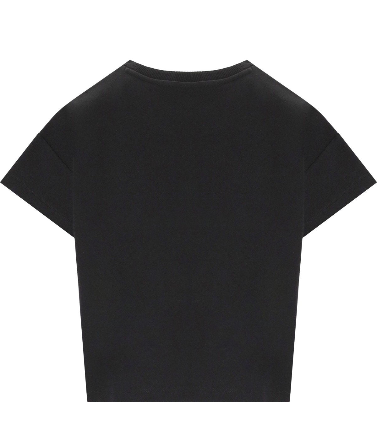 ELISABETTA FRANCHI SCHWARZES CROPPED T-SHIRT MIT LETTERING