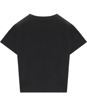 ELISABETTA FRANCHI SCHWARZES CROPPED T-SHIRT MIT LETTERING