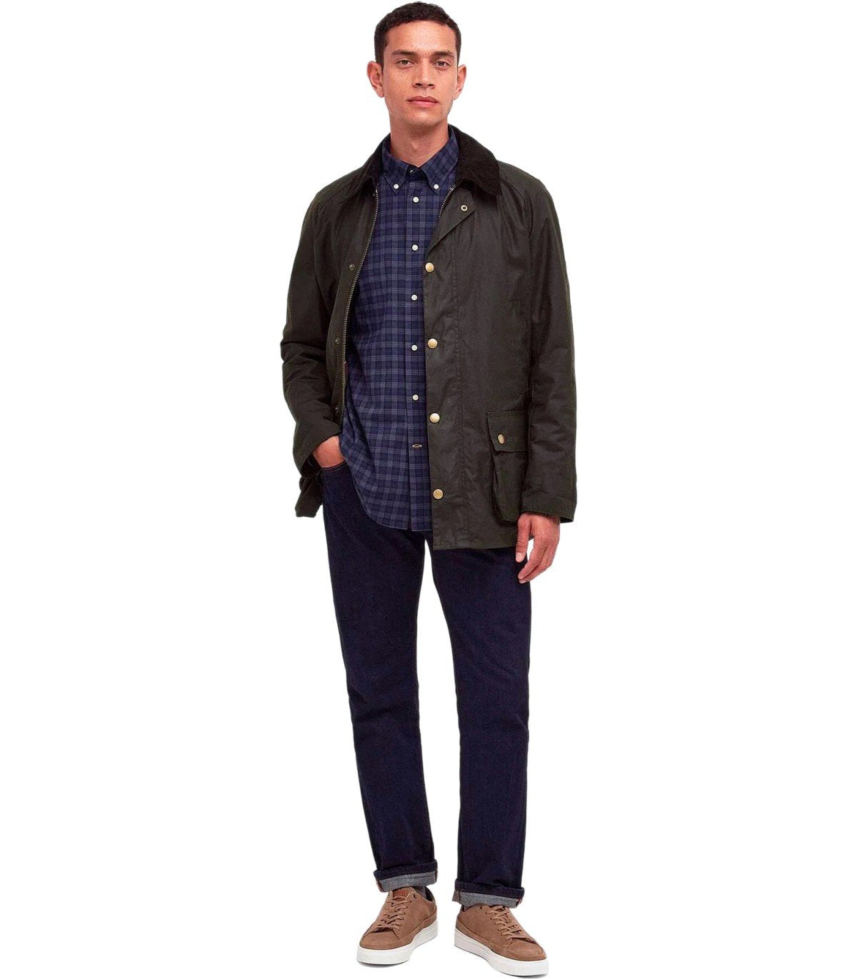 BARBOUR ASHBY WAX OLIVGRÜNE JACKE