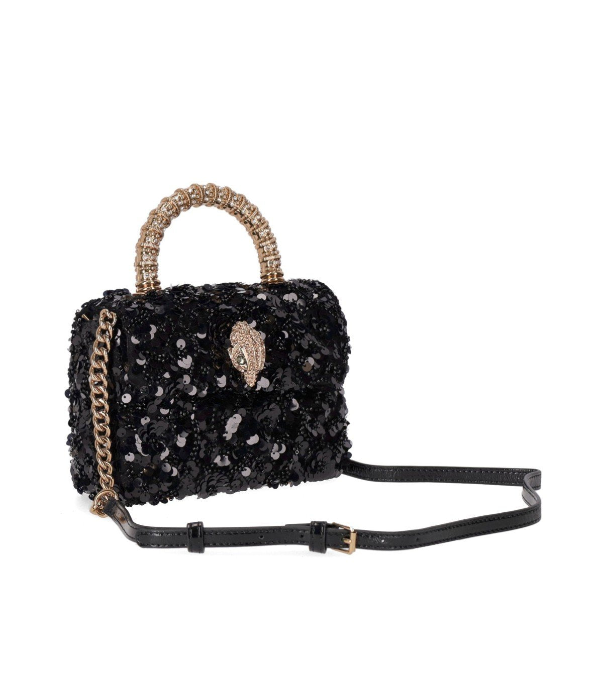 KURT GEIGER KENSINGTON PAILLETTES MINI SCHWARZE HANDTASCHE