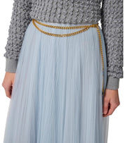 ELISABETTA FRANCHI STARLIGHT MIDI BELTED SKIRT