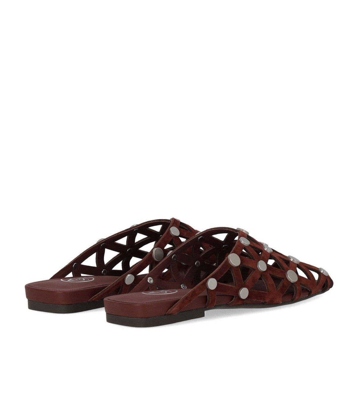 ASH BONE BURGUNDY FLAT MULE