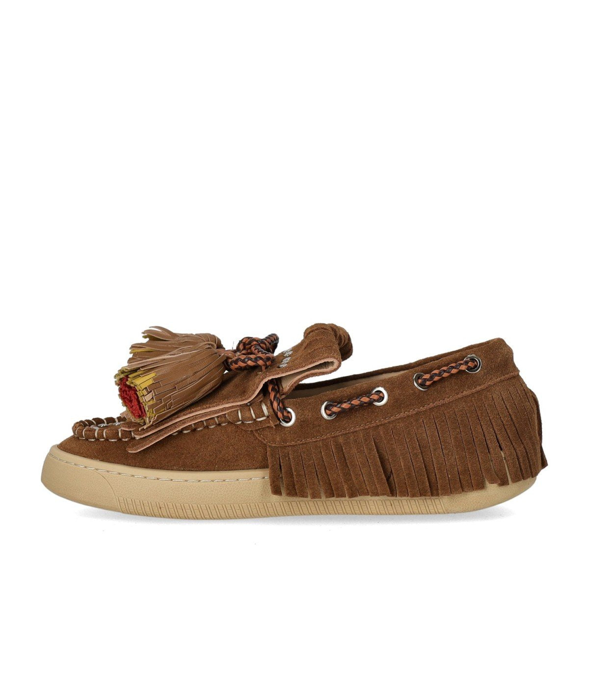 ELENA IACHI BROWN LOAFER WITH TASSELS