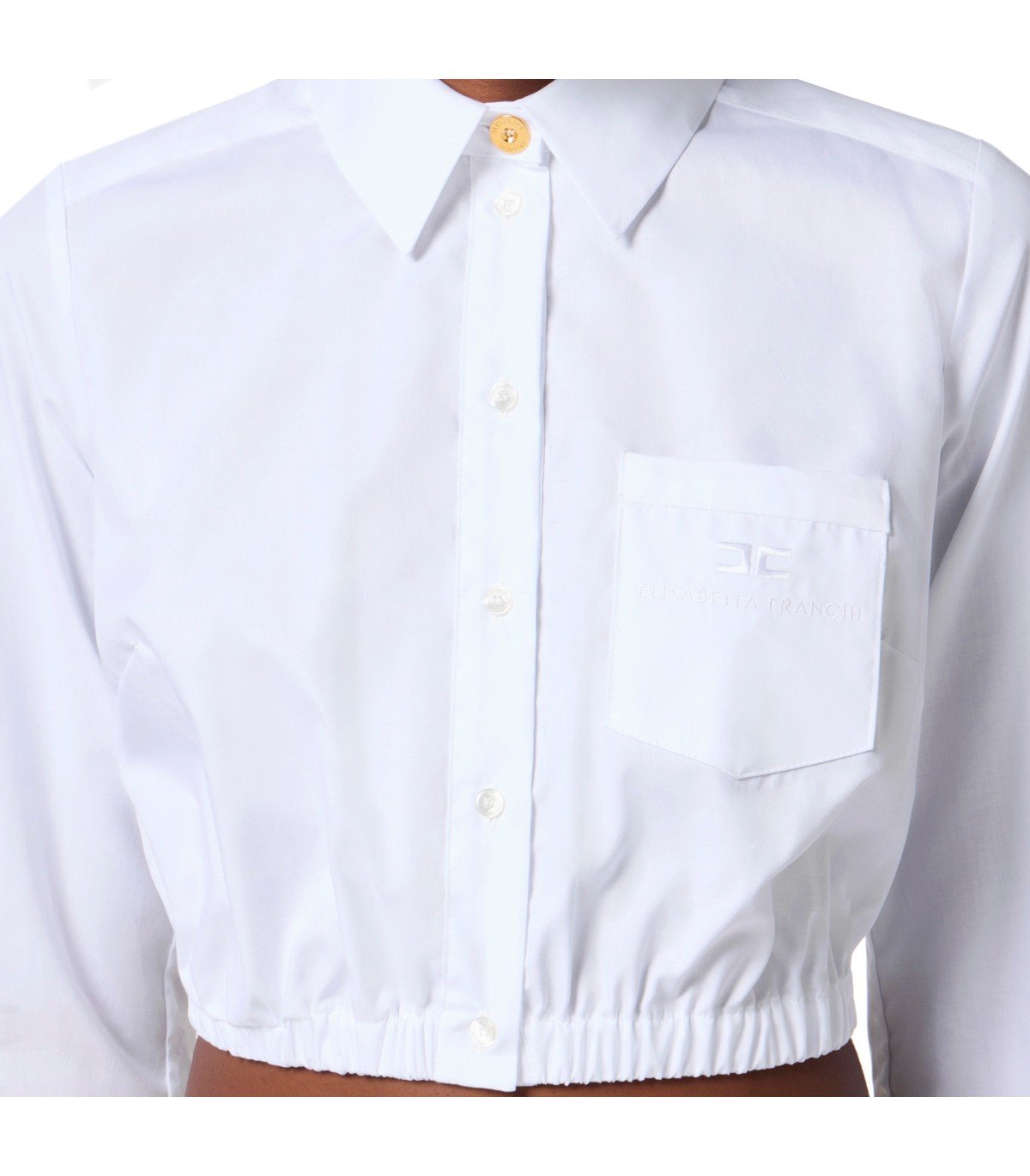 ELISABETTA FRANCHI WHITE CROPPED SHIRT