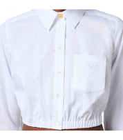 ELISABETTA FRANCHI WHITE CROPPED SHIRT