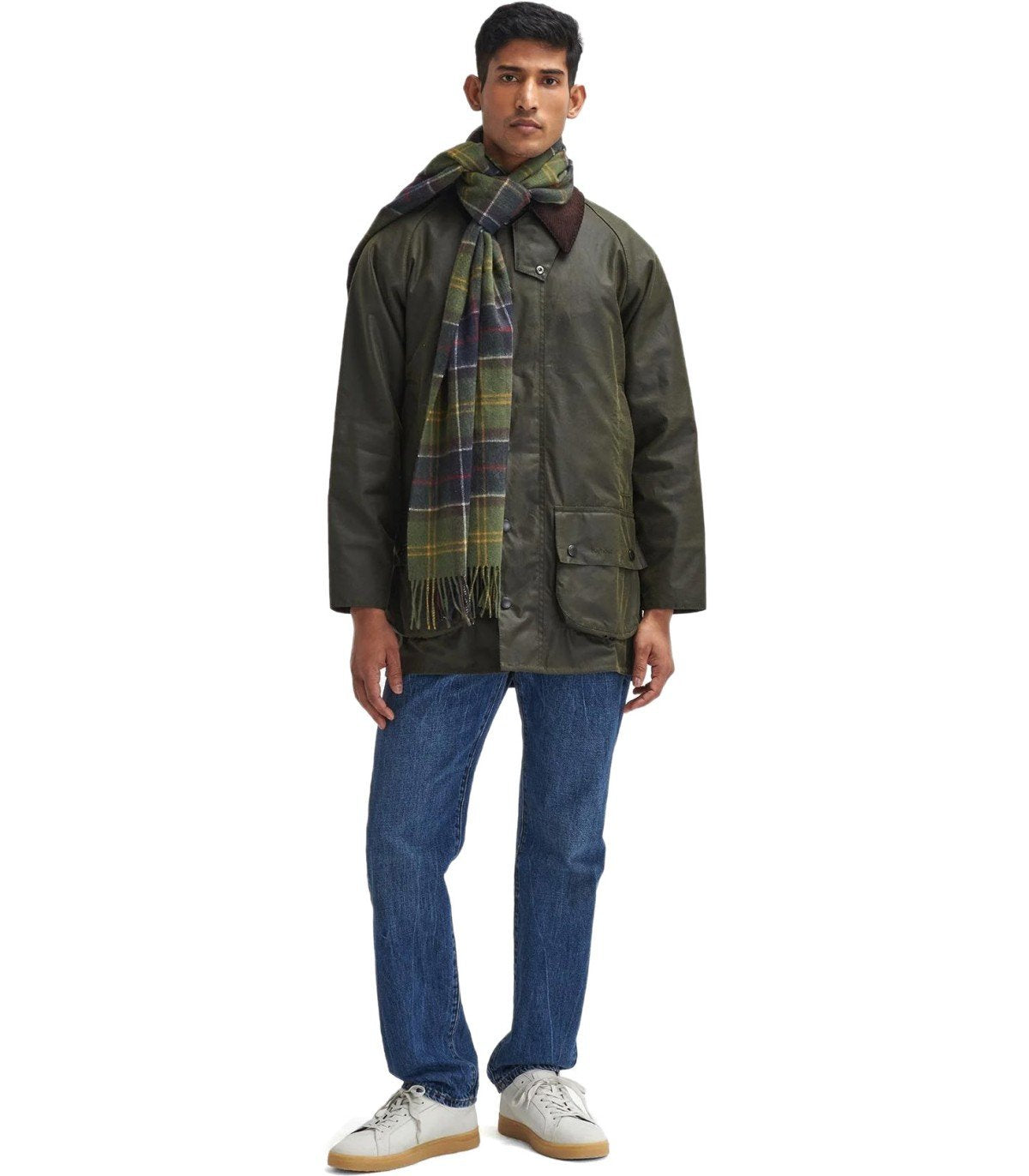BARBOUR BRADEN TARTAN GREEN BLUE SCARF