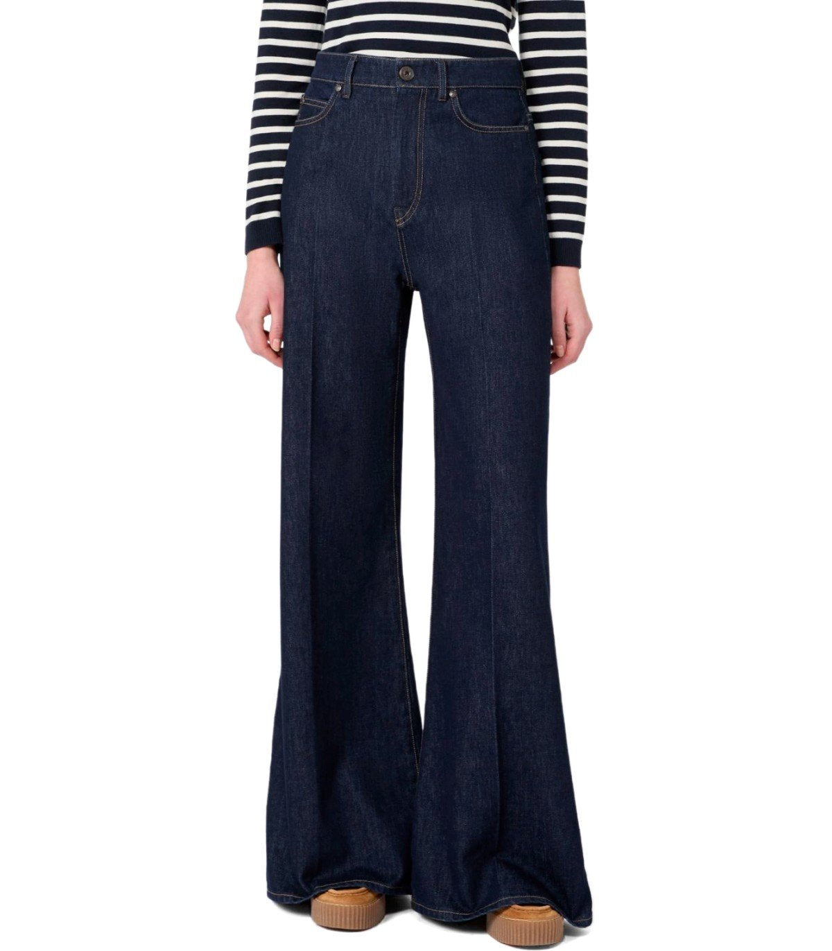 JEANS A PALAZZO SPORT BLU MAX MARA WEEKEND