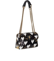 KURT GEIGER KENSINGTON SEQUIN LOVE BLACK SHOULDER BAG