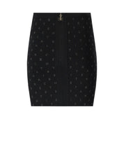 ELISABETTA FRANCHI BLACK KNITTED SKIRT WITH RHINESTONES